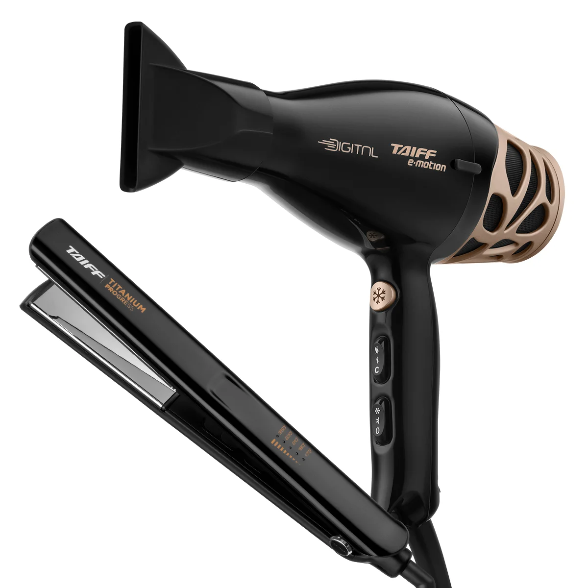 Kit Secador E.motion e Chapa Titanium Progress